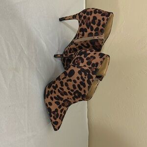 3 inch heeled animal print ankle boots never worn